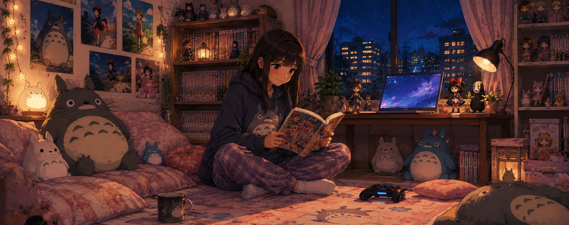 Yuki's room with anime and manga